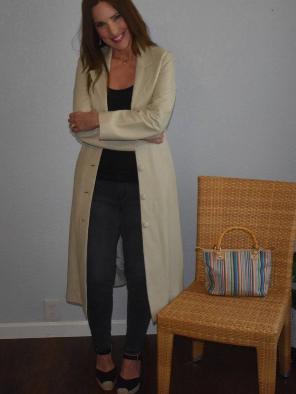 Vintage Moroccan Genuine Lambskin Leather Blazer Trench Coat Tan Size Small - Picture 2 of 13